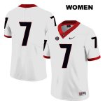 Women's Georgia Bulldogs NCAA #7 D'Andre Swift Nike Stitched White Legend Authentic No Name College Football Jersey RNS5754TX